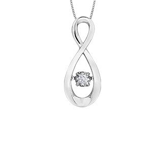 10K Gold Diamond Infinity Pulse Necklace