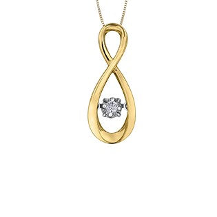 10K Gold Diamond Infinity Pulse Necklace
