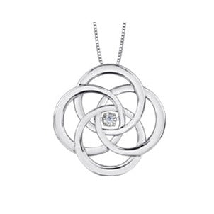 Sterling Silver Diamond Circle Necklace
