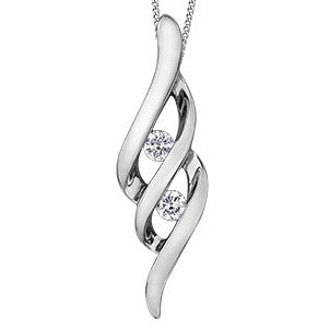 10K White Gold Diamond Twist Necklace