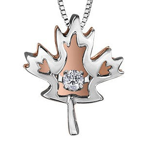 10K Rose Gold Silver Canadian Diamond Necklace