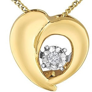 10K Dancing Diamond Heart Necklace