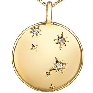 10K Yellow Gold Zodiac Diamond Necklace