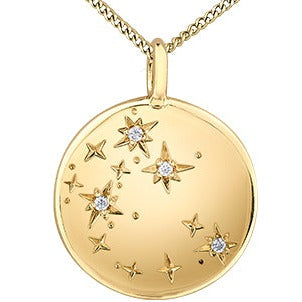 10K Yellow Gold Zodiac Diamond Necklace