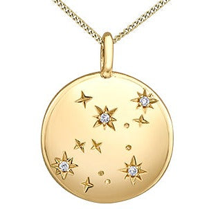 10K Yellow Gold Zodiac Diamond Necklace