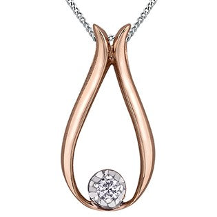 10K Rose Gold Diamond Necklace
