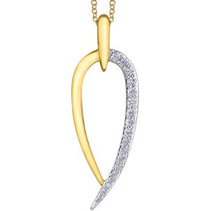 10K Yellow Gold Diamond Drop Necklace