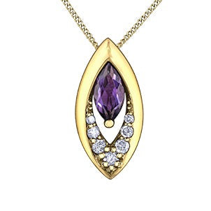 10K Yellow Gold Amethyst Necklace