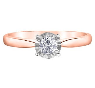 10K Gold Illusion Set Diamond Solitaire Ring