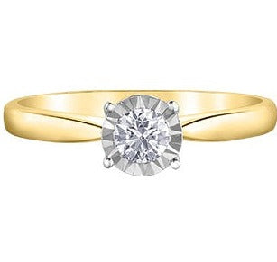 10K Gold Illusion Set Diamond Solitaire Ring