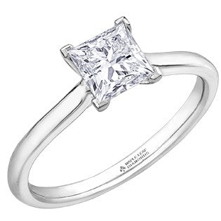 18K White Gold Palladium Princess Cut Engagement Ring
