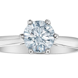 14K White Gold Lab Grown Diamond Solitaire Engagement Ring