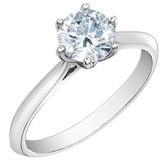 14K White Gold Lab Grown Diamond Solitaire Engagement Ring