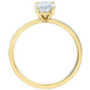14K Yellow Gold Lab Grown Oval Diamond Ring