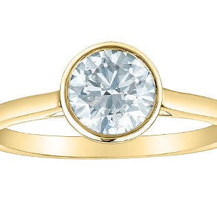 14K Yellow Gold Bezel Set Engagement Ring