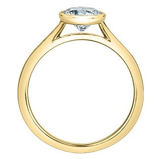 14K Yellow Gold Bezel Set Engagement Ring