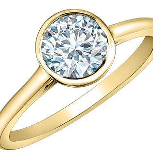 14K Yellow Gold Bezel Set Engagement Ring