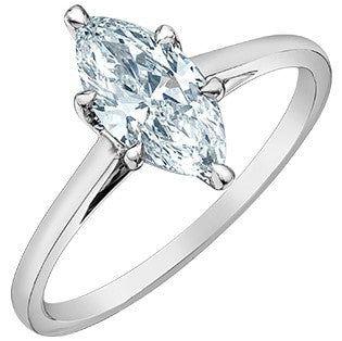 14K White Gold Lab Grown Marquise Diamond Ring