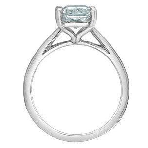 14K White Gold Radiant Lab Grown Diamond Ring