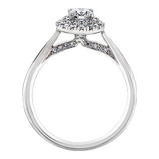 18K White Gold Diamond Ring with Double Halo