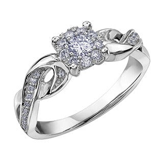 10K White Gold Diamond Ring