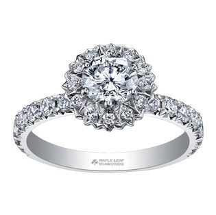 Stunning Maple Leaf Diamond Engagement Ring