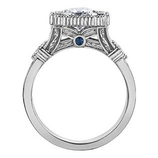 18K White Gold Palladium Sapphire & Diamond Ring