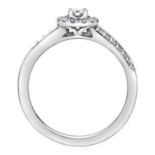 10K White Gold Diamond Halo Ring