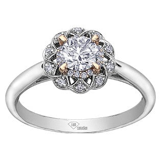 14K Two Tone Diamond Engagement Ring
