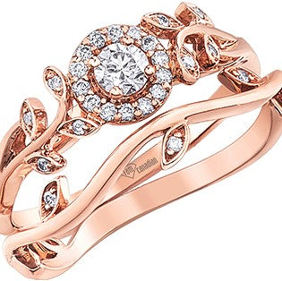 10K Rose Gold Diamond Floral Ring