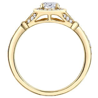 10K Yellow Gold Bezel Set Diamond Ring
