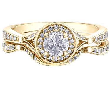 10K Yellow Gold Bezel Set Diamond Ring