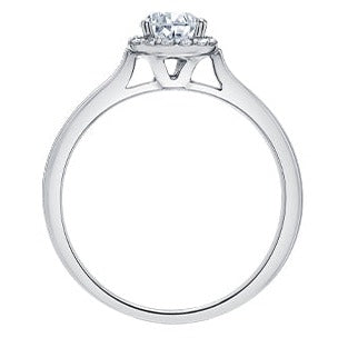 14K White Gold Diamond Pear Shaped Halo Ring