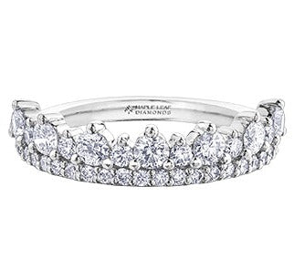 10K White Gold Diamond Crown Ring