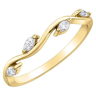 14K Gold Marquee Diamond Band