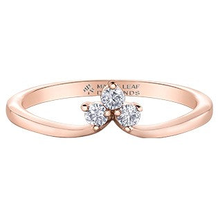 14K Rose Gold Maple Leaf Diamond Band