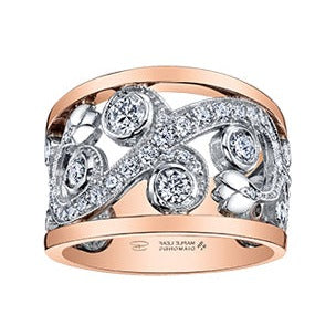 14K White & Rose Gold Diamond Ring