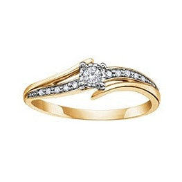 10K Gold Illusion Set Diamond Ring