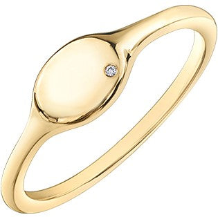 10K Yellow Gold Oval Signet Ring